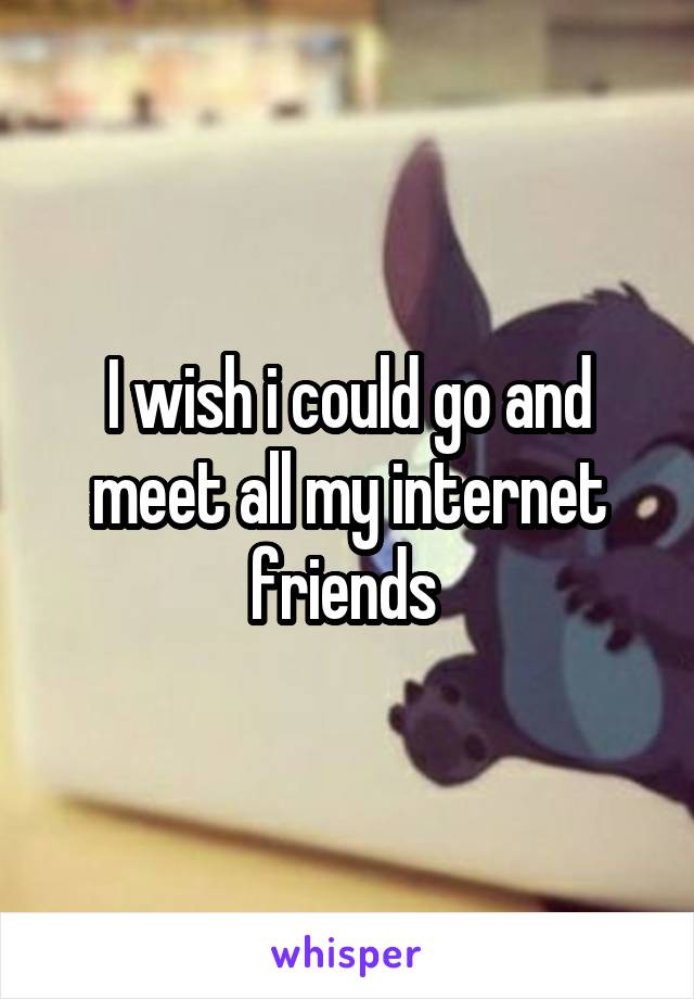 I wish i could go and meet all my internet friends 