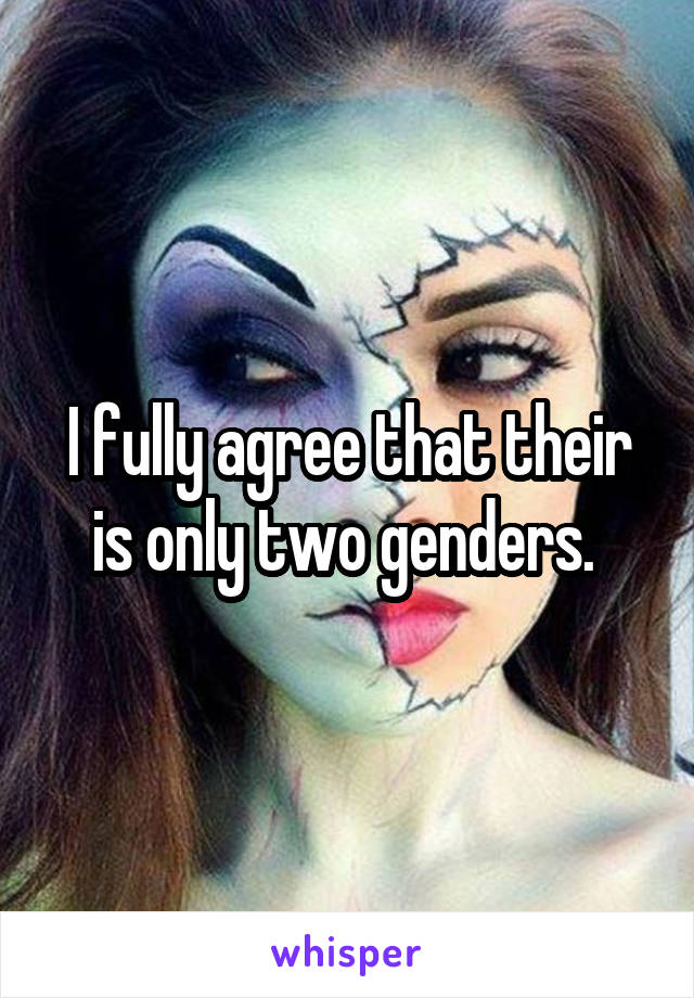 I fully agree that their is only two genders. 