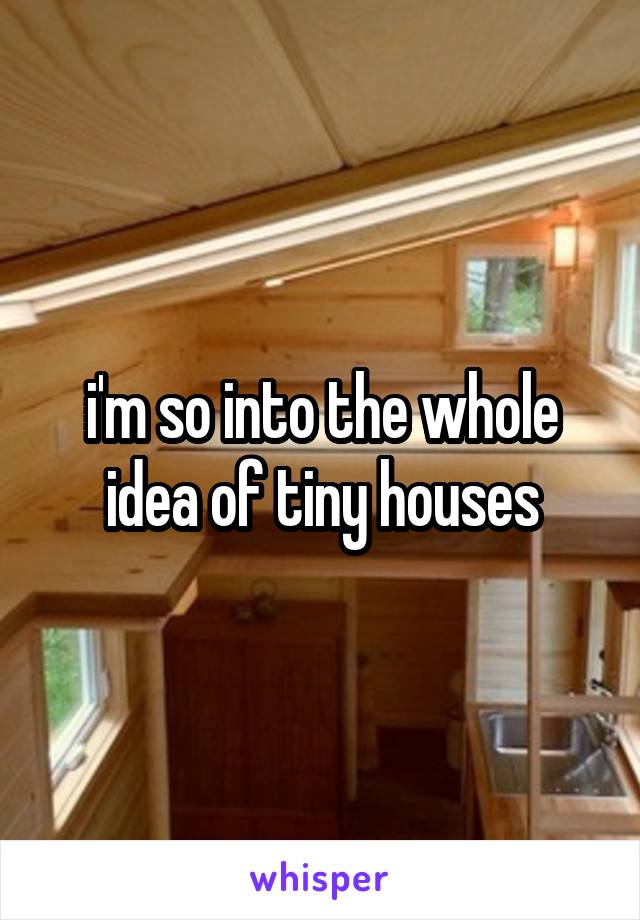 i'm so into the whole idea of tiny houses
