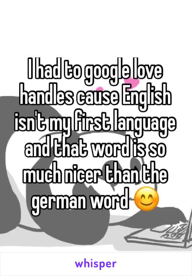 I had to google love handles cause English isn't my first language and that word is so much nicer than the german word 😊