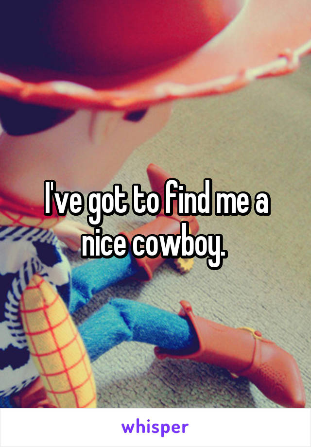 I've got to find me a nice cowboy. 