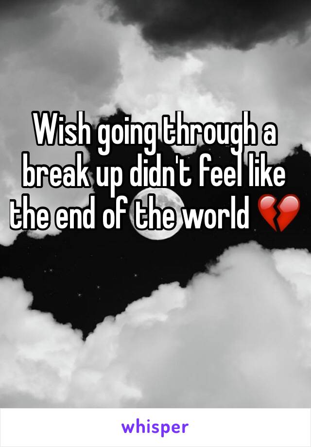 Wish going through a break up didn't feel like the end of the world 💔