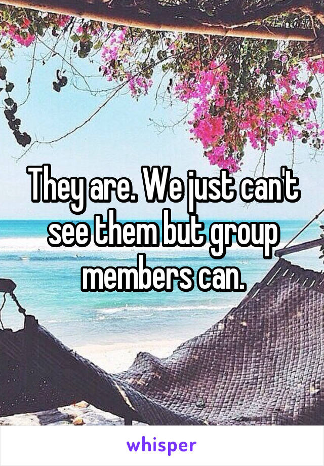 They are. We just can't see them but group members can.