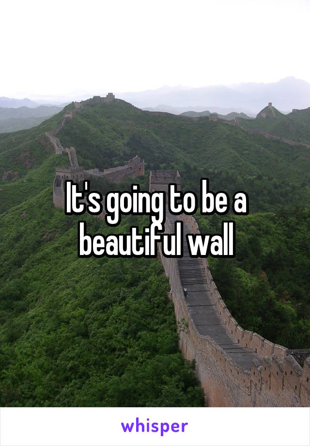 It's going to be a beautiful wall