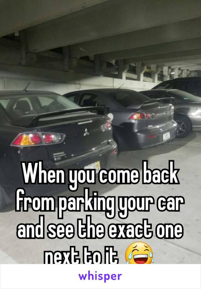 When you come back from parking your car and see the exact one next to it 😂