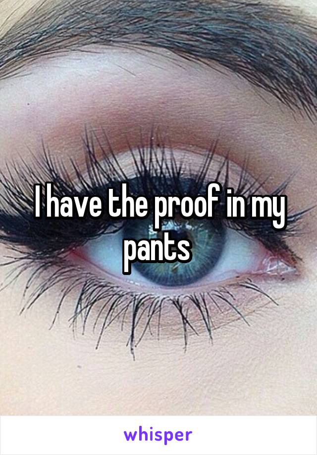 I have the proof in my pants 