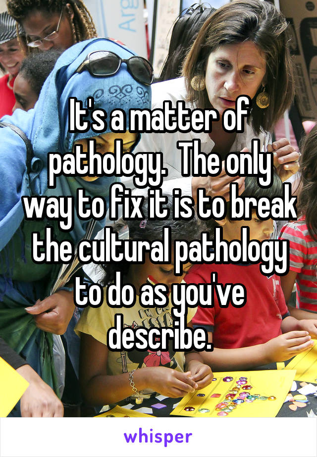 It's a matter of pathology.  The only way to fix it is to break the cultural pathology to do as you've describe.