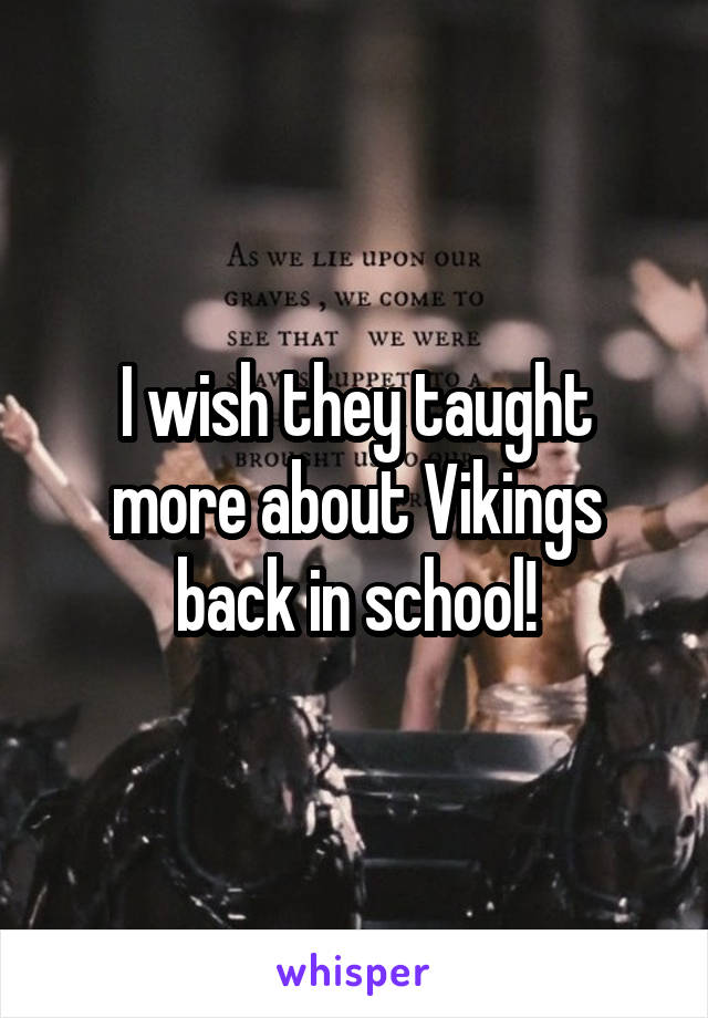 I wish they taught more about Vikings back in school!