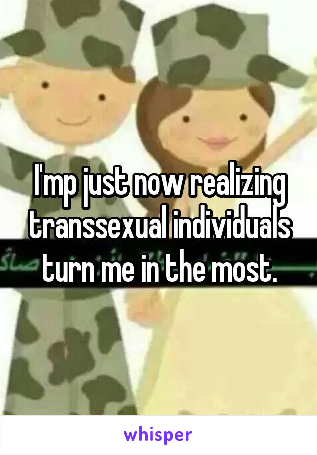 I'mp just now realizing transsexual individuals turn me in the most.