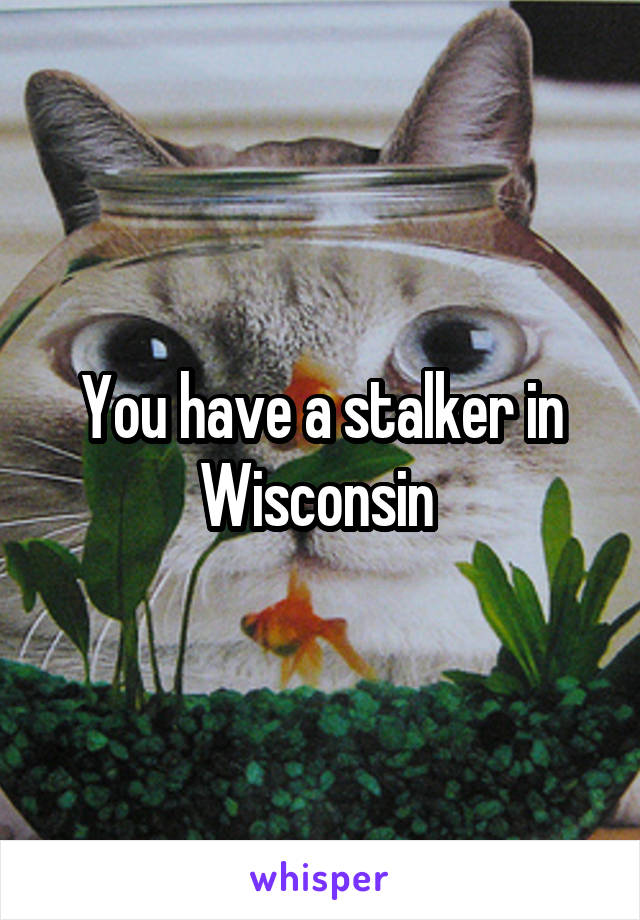 You have a stalker in Wisconsin 
