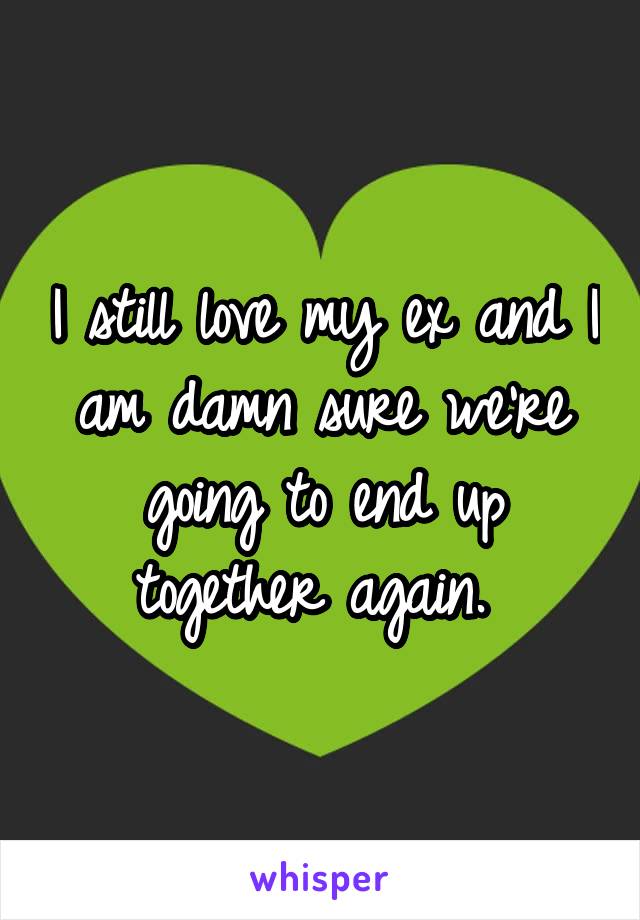 I still love my ex and I am damn sure we're going to end up together again. 