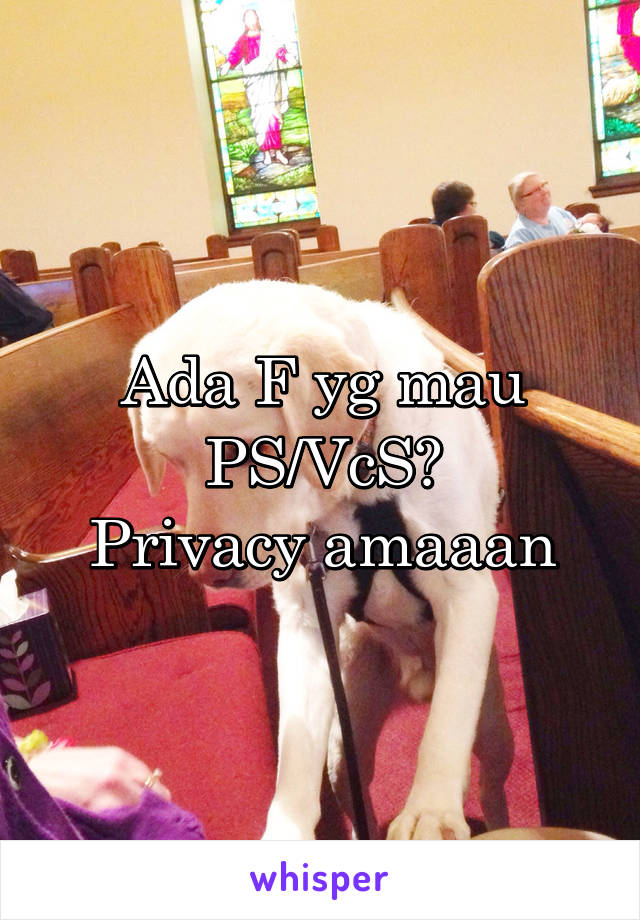 Ada F yg mau PS/VcS?
Privacy amaaan