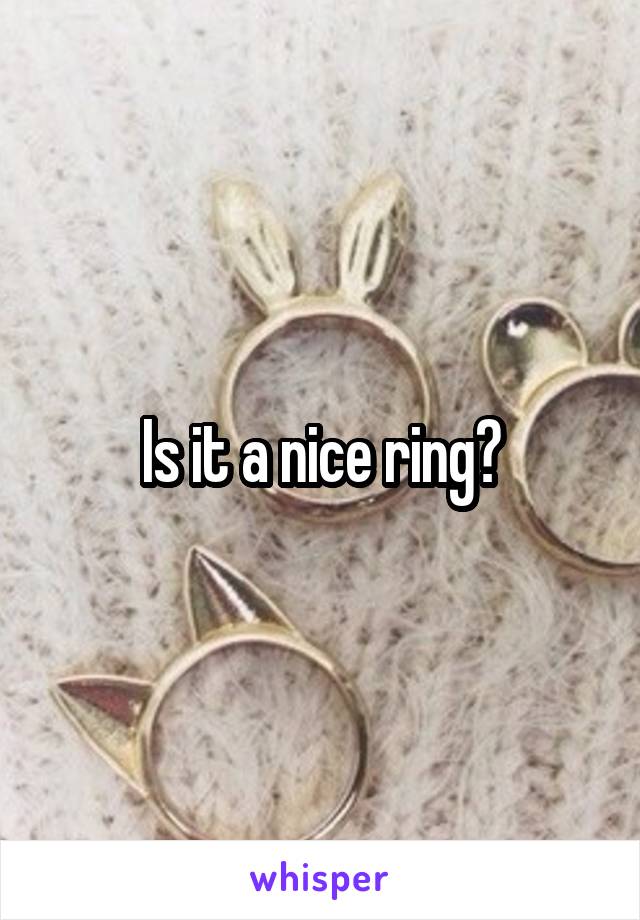 Is it a nice ring?