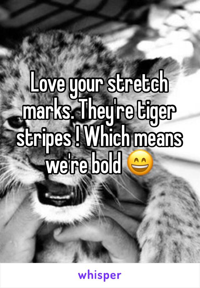 Love your stretch marks. They're tiger stripes ! Which means we're bold 😄