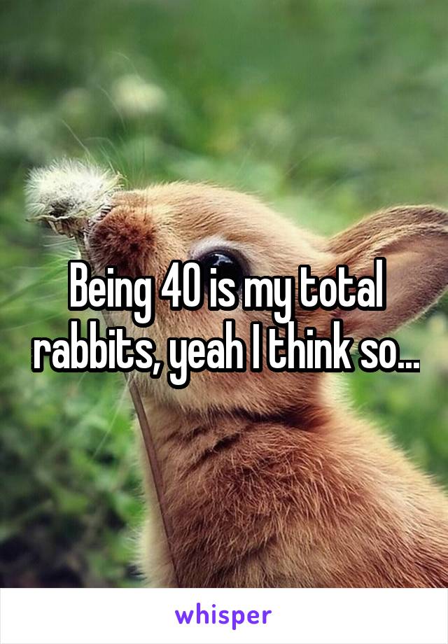 Being 40 is my total rabbits, yeah I think so...