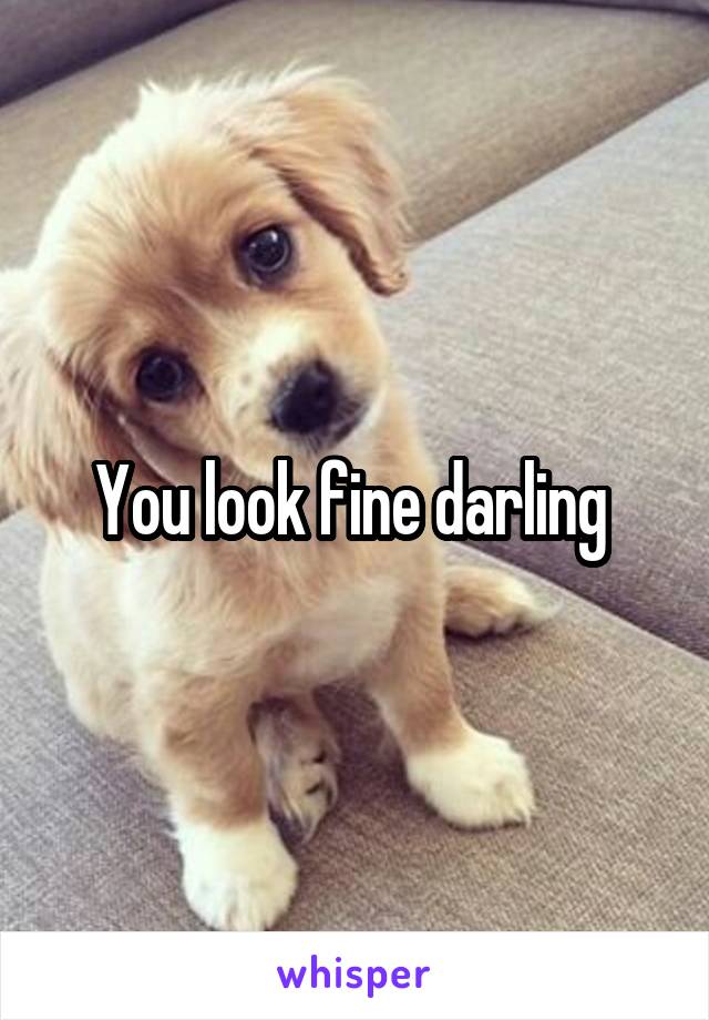 You look fine darling 