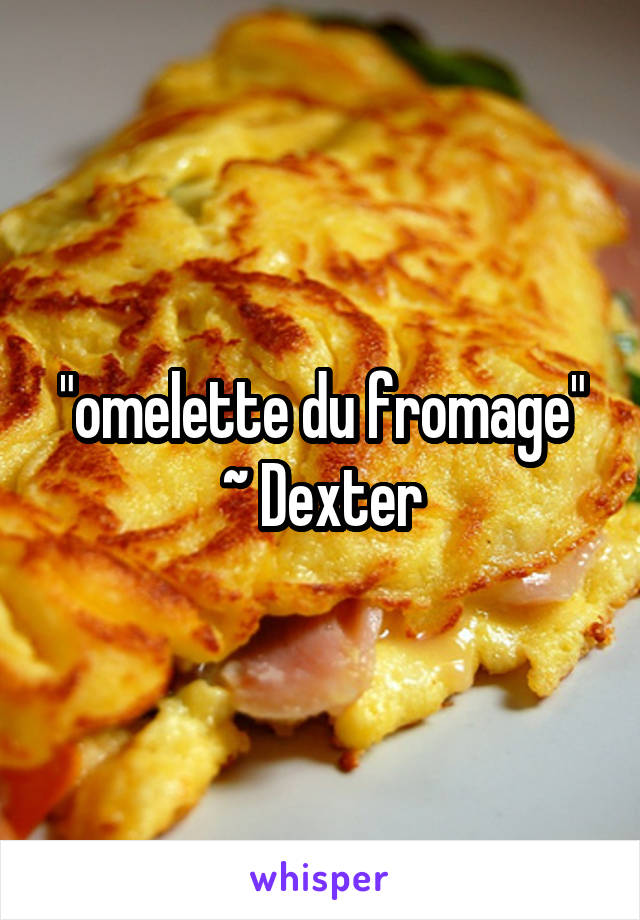 "omelette du fromage" ~ Dexter