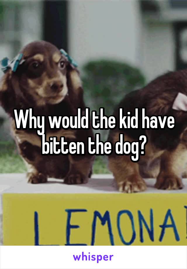 Why would the kid have bitten the dog?