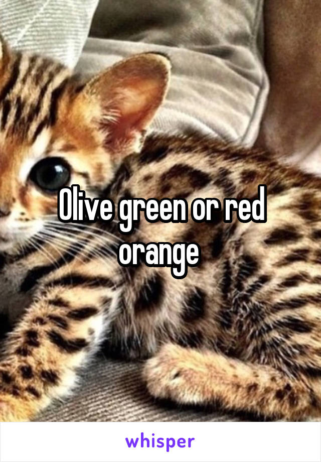 Olive green or red orange 