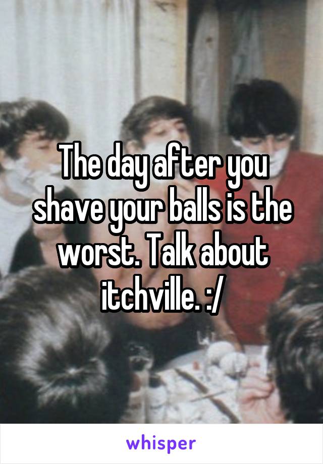 The day after you shave your balls is the worst. Talk about itchville. :/