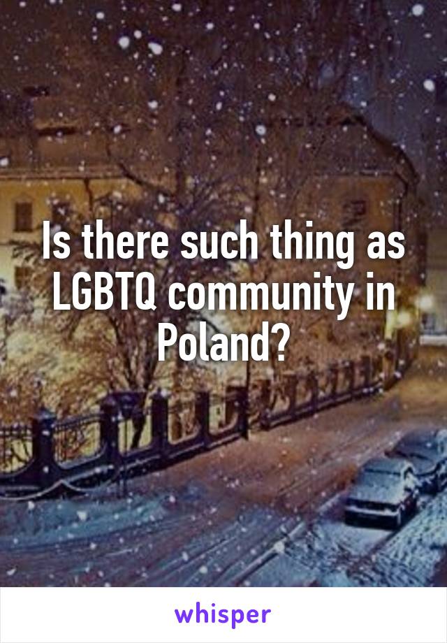 Is there such thing as LGBTQ community in Poland?
