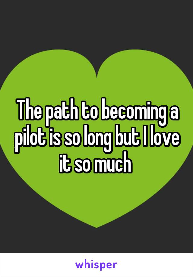 The path to becoming a pilot is so long but I love it so much 