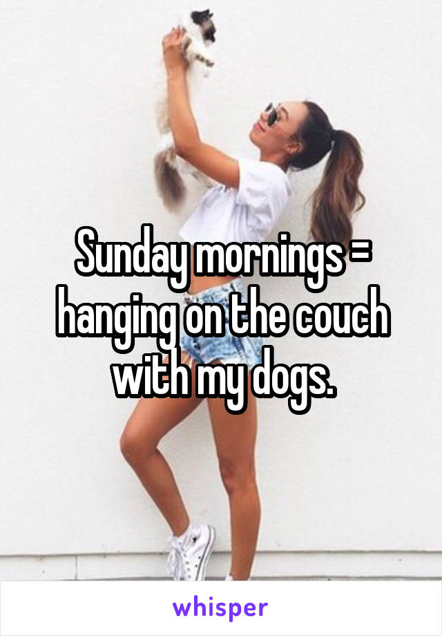 Sunday mornings = hanging on the couch with my dogs.