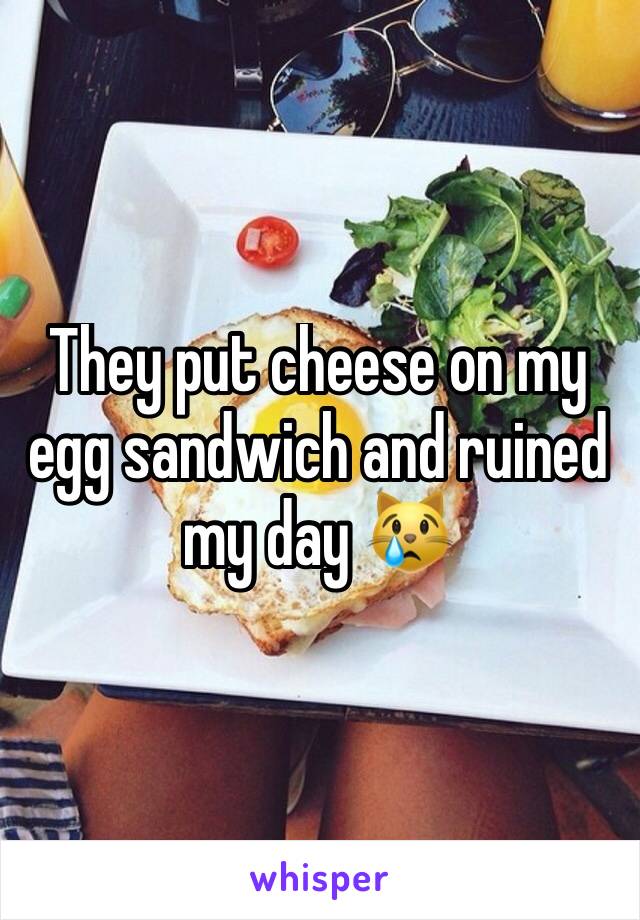 They put cheese on my egg sandwich and ruined my day 😿