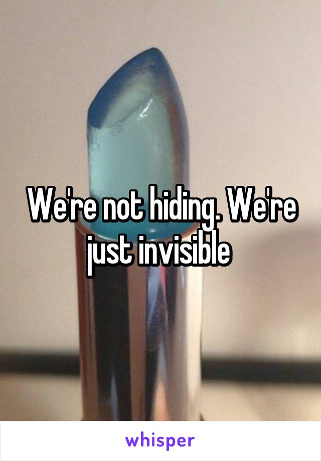 We're not hiding. We're just invisible 