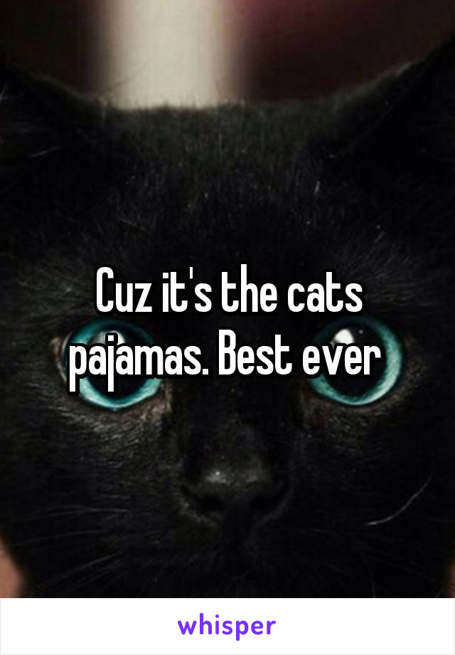 Cuz it's the cats pajamas. Best ever 