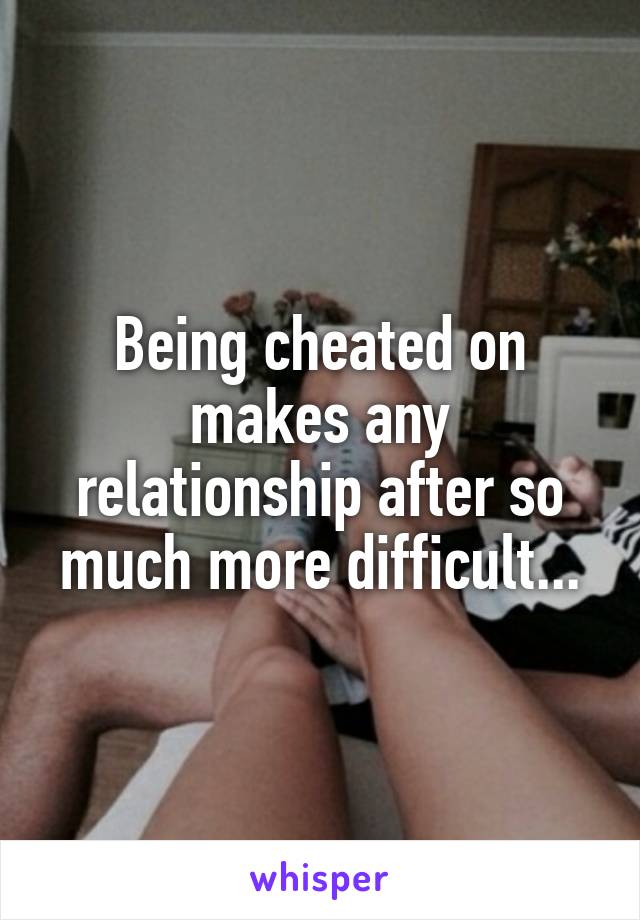 Being cheated on makes any relationship after so much more difficult...