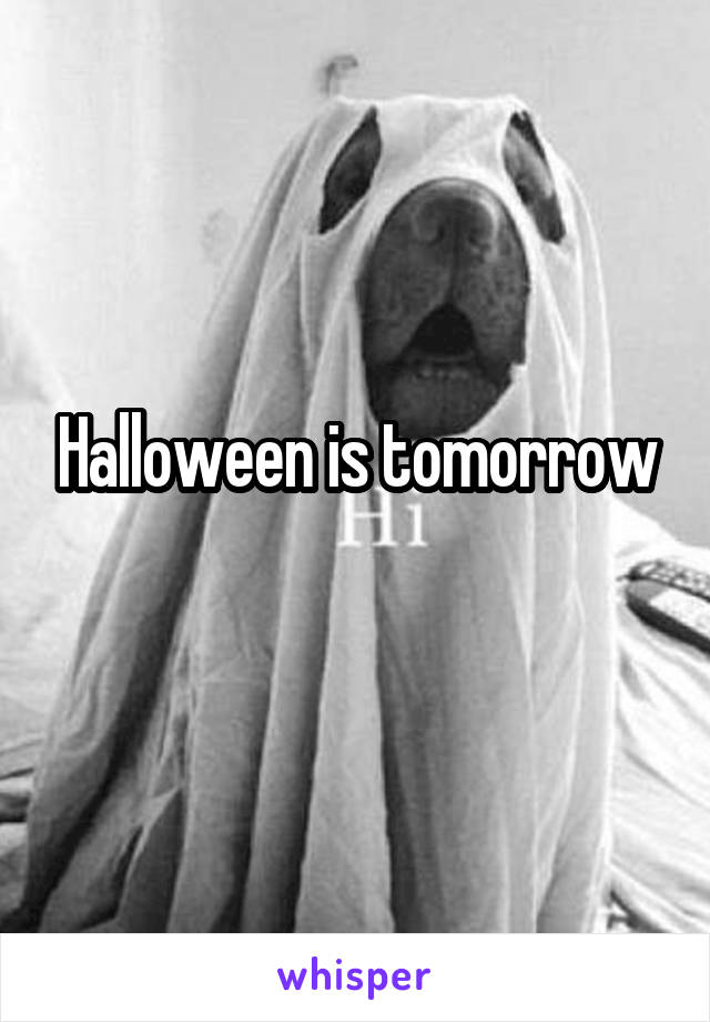 Halloween is tomorrow
