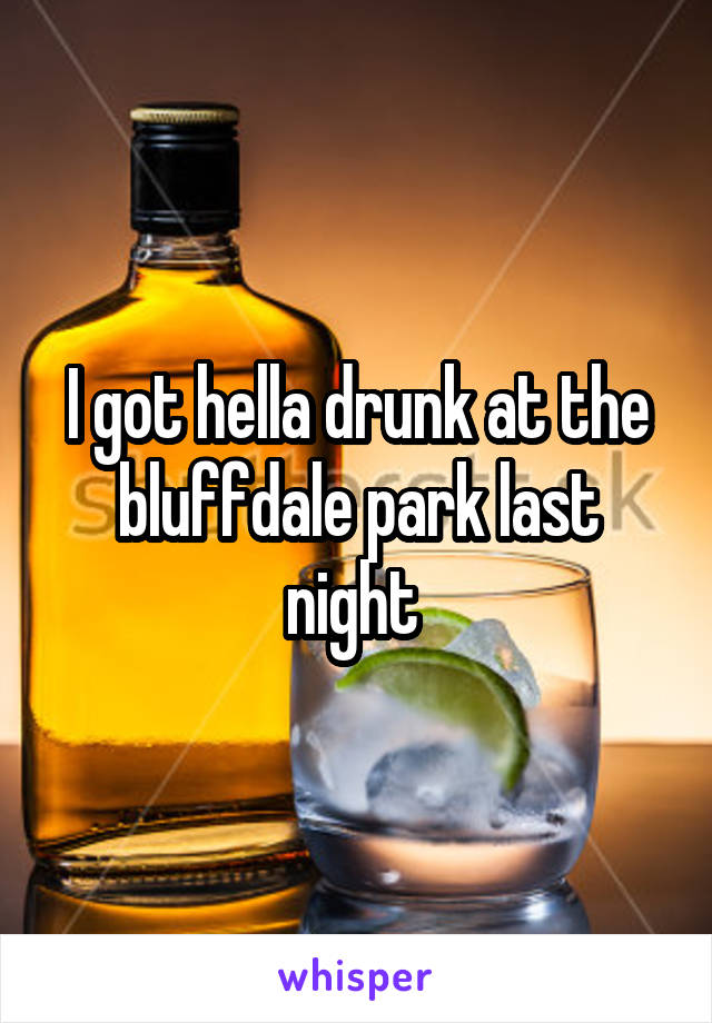 I got hella drunk at the bluffdale park last night 