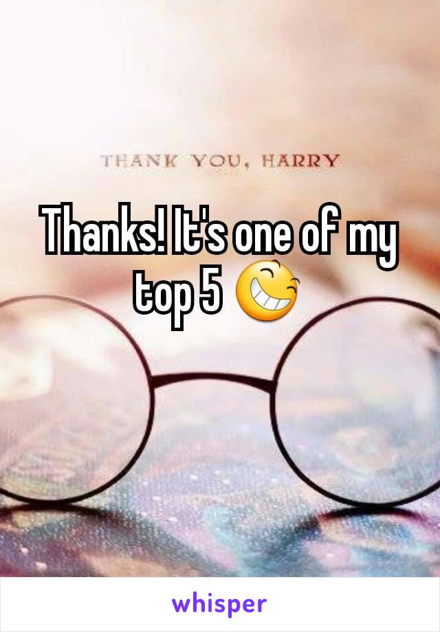 Thanks! It's one of my top 5 😆