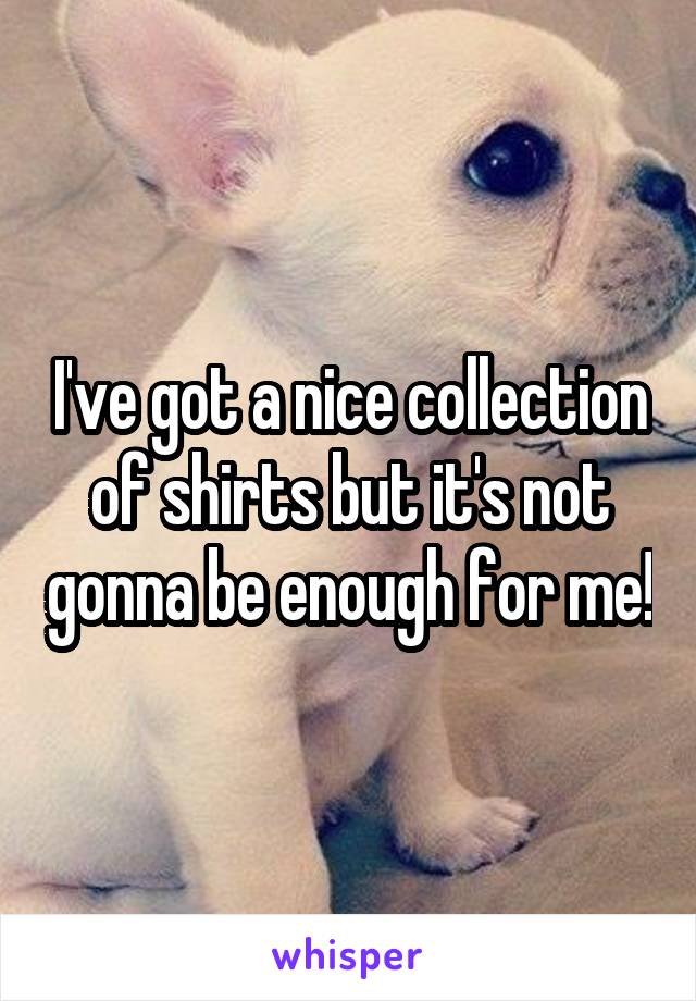 I've got a nice collection of shirts but it's not gonna be enough for me!