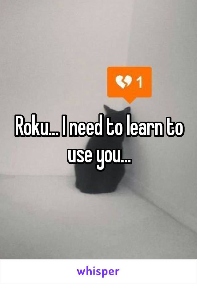 Roku... I need to learn to use you...
