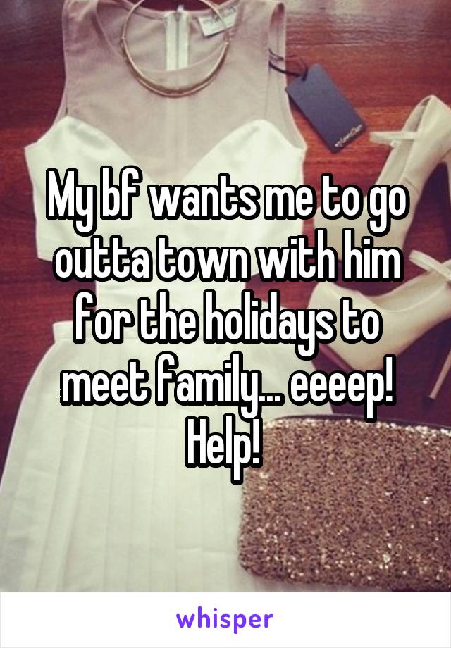 My bf wants me to go outta town with him for the holidays to meet family... eeeep! Help! 