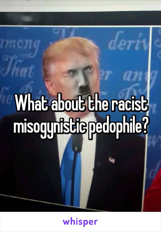 What about the racist misogynistic pedophile?