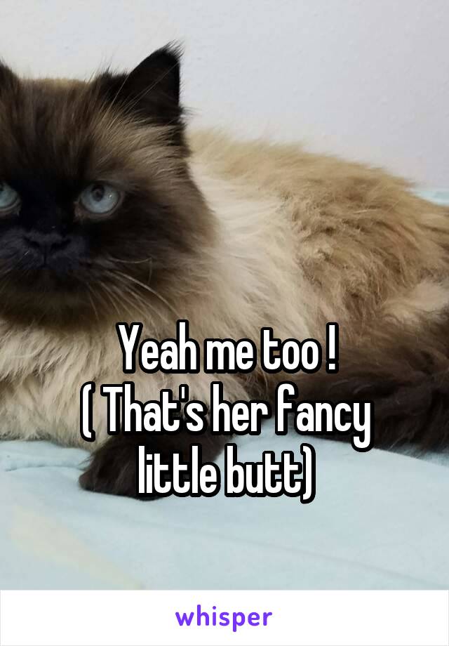 


Yeah me too !
( That's her fancy little butt)