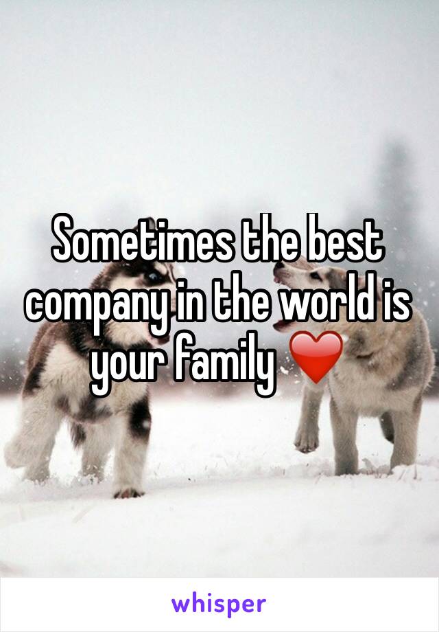 Sometimes the best company in the world is your family ❤️