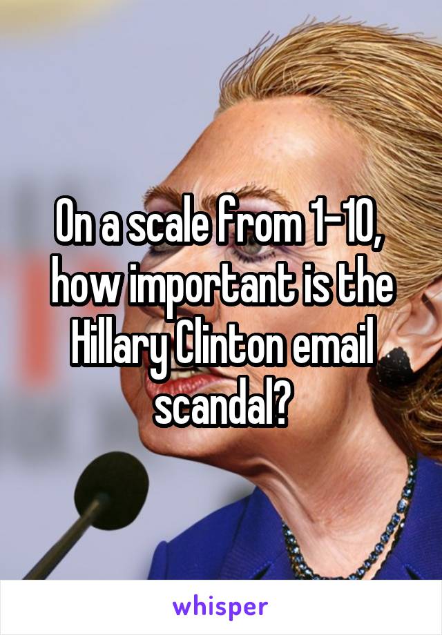 On a scale from 1-10, 
how important is the Hillary Clinton email scandal?