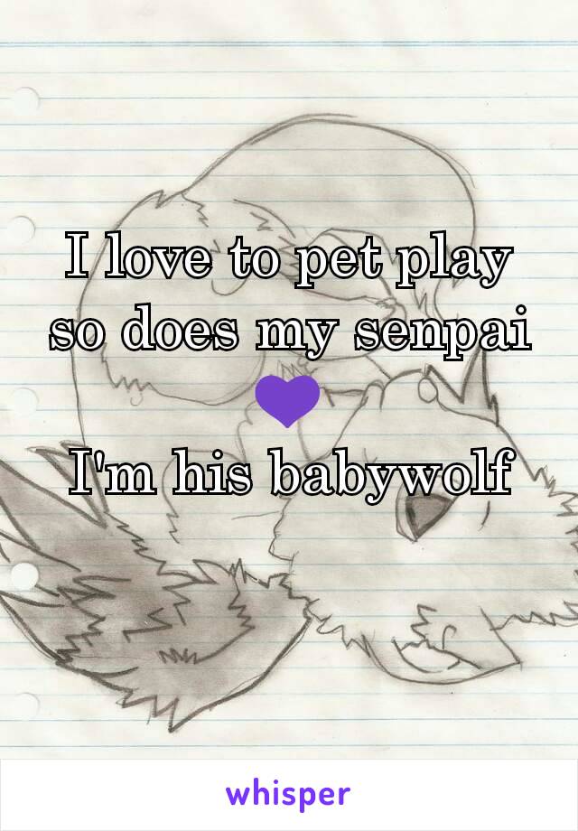 I love to pet play so does my senpai💜
I'm his babywolf