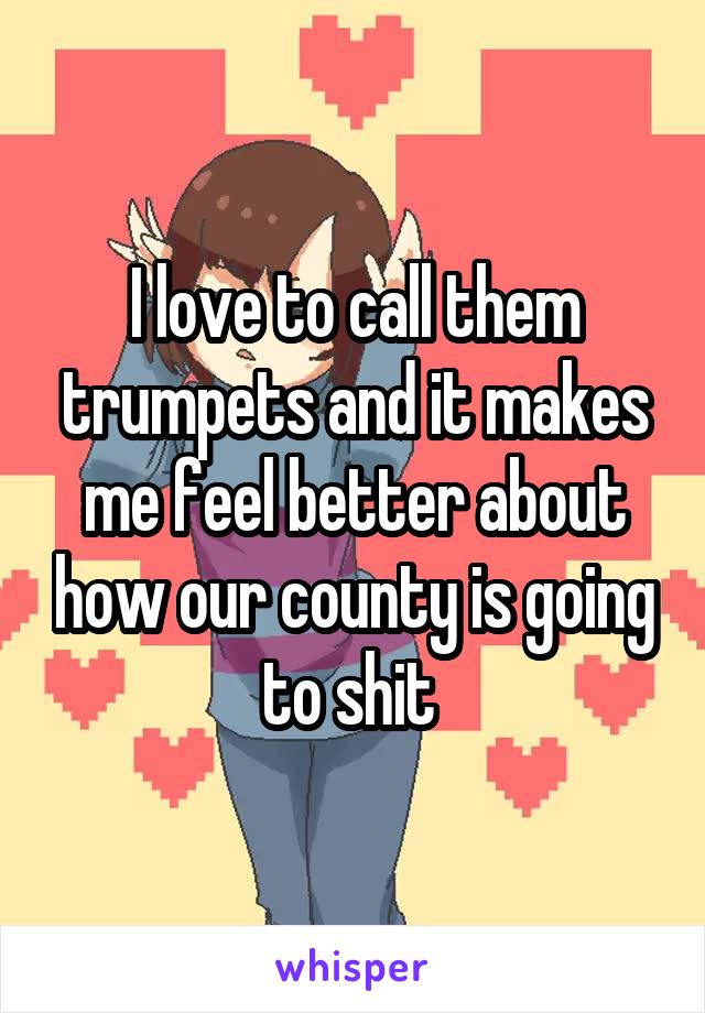 I love to call them trumpets and it makes me feel better about how our county is going to shit 