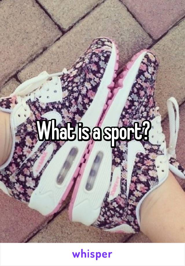 What is a sport?