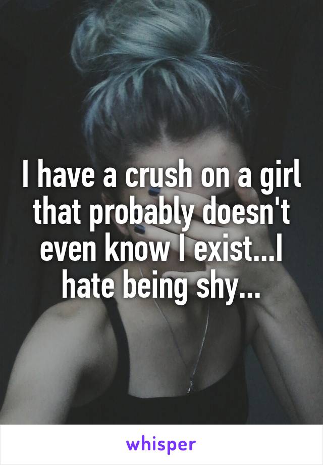 I have a crush on a girl that probably doesn't even know I exist...I hate being shy...