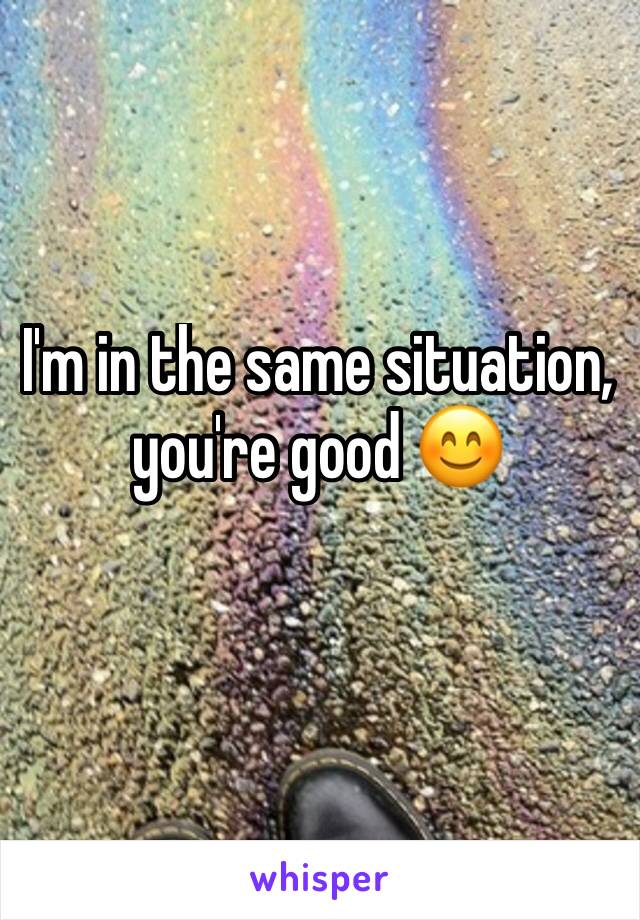 I'm in the same situation, you're good 😊