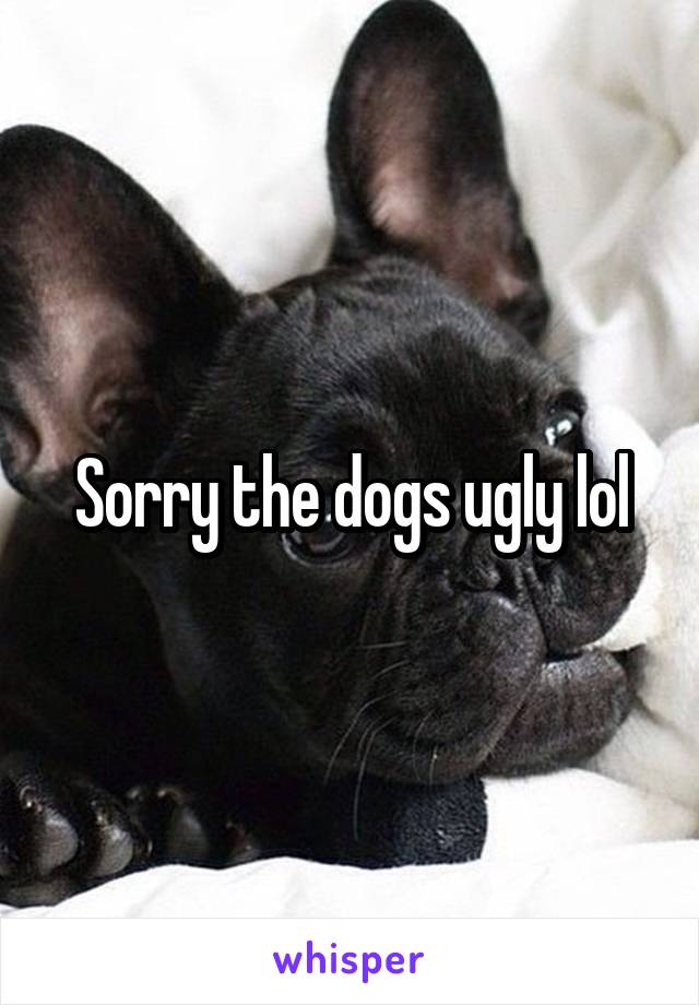 Sorry the dogs ugly lol