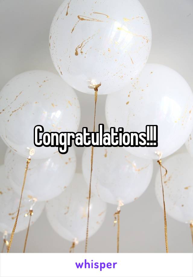 Congratulations!!! 