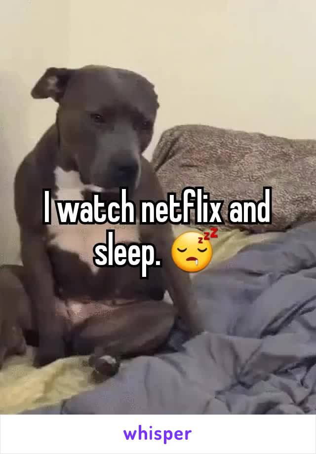 I watch netflix and sleep. 😴