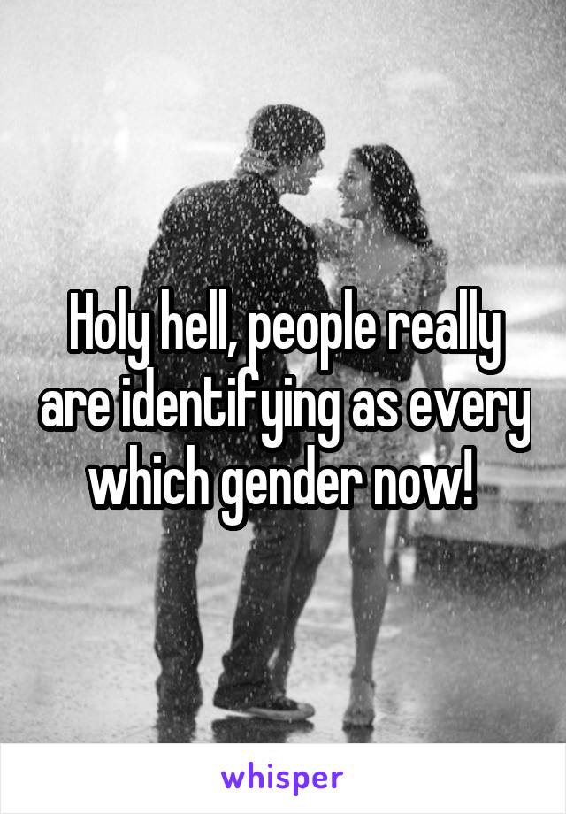 Holy hell, people really are identifying as every which gender now! 